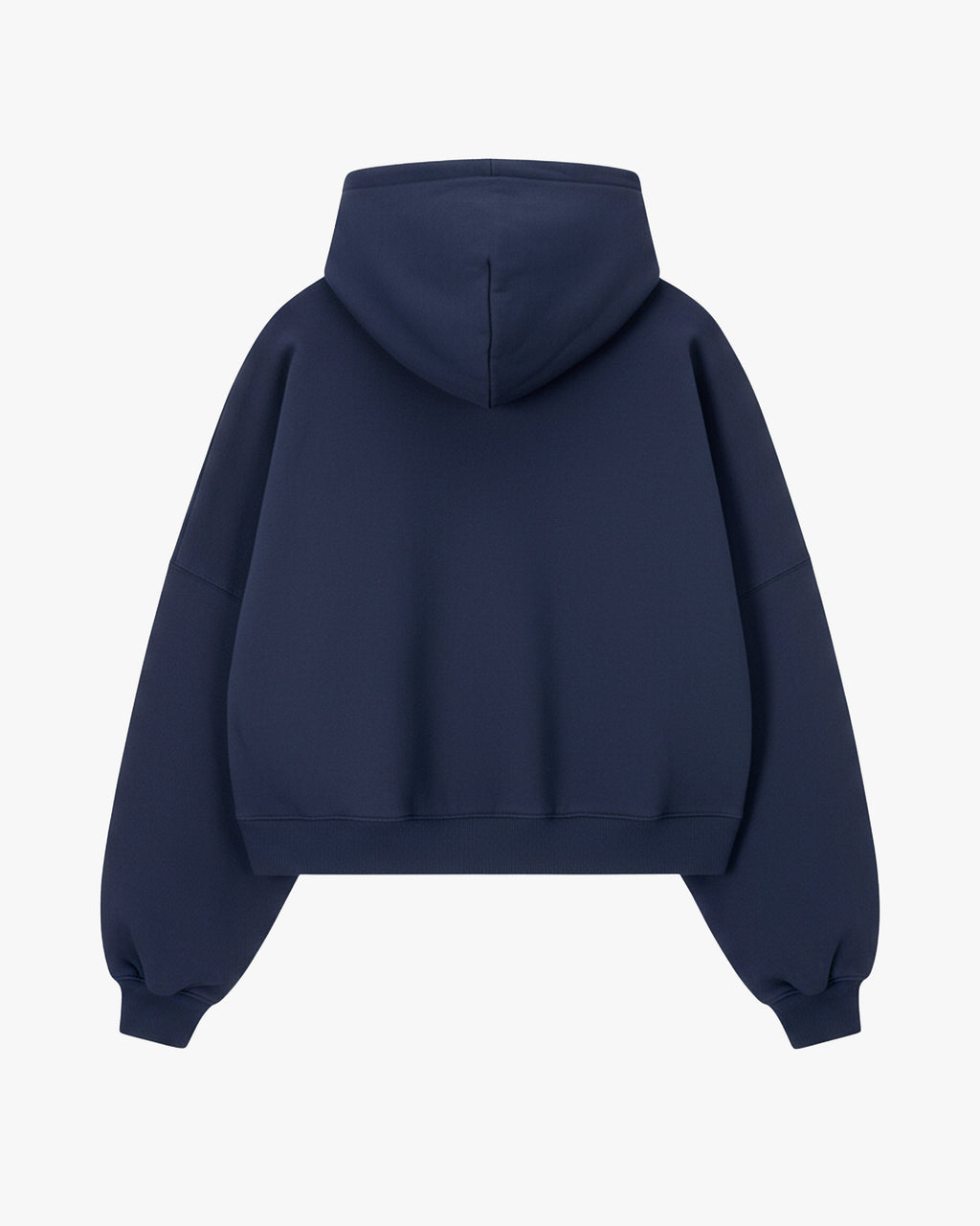Puffy Zip-Up Boxy Hoodie Navy