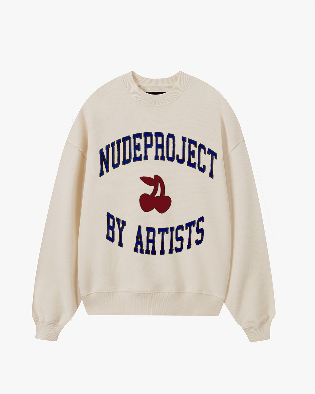 Sudadera Sin Capucha Loop Blanco Crema