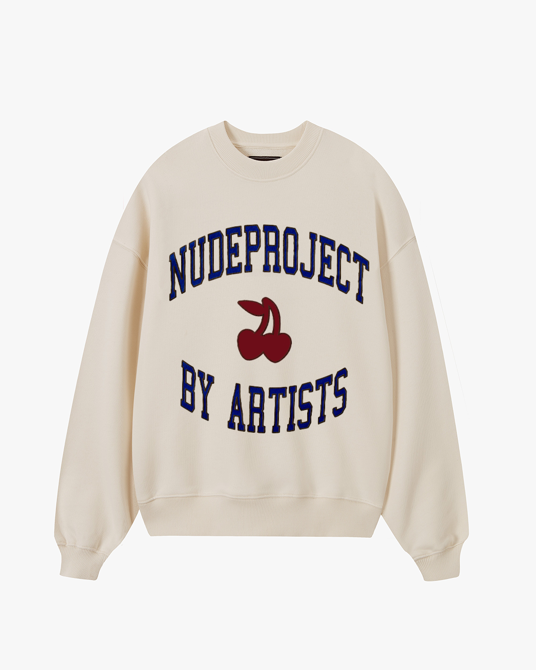 Sudadera Sin Capucha Loop Blanco Crema